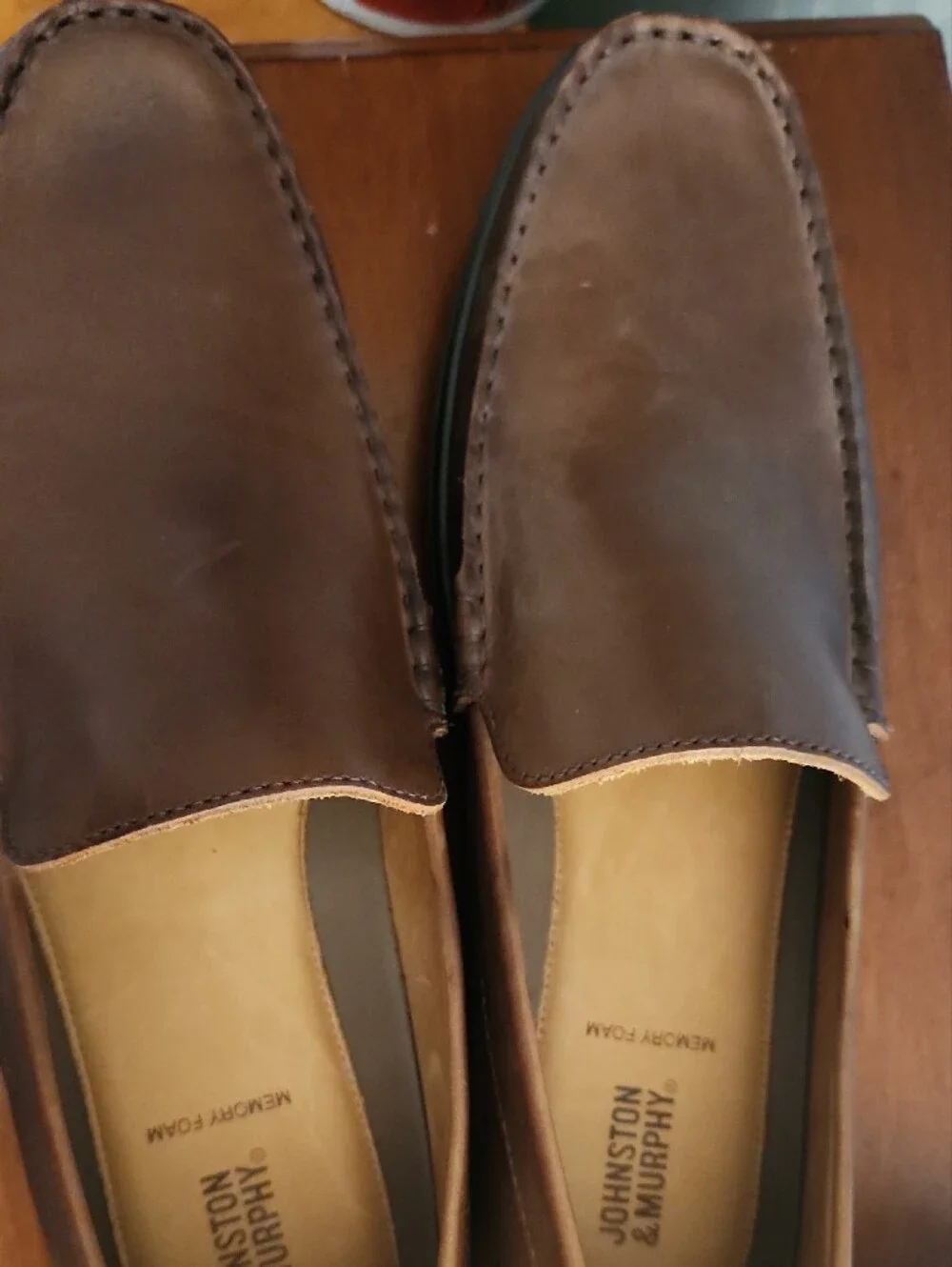 Johnston & Murphy Tan Leather Slip-On Loafers